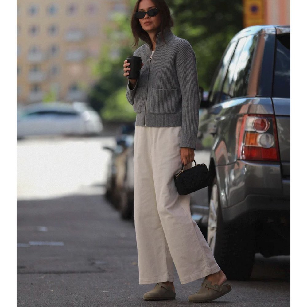 BNWT FRENCH CONNECTION Tina Corduroy Trousers in JET STREAM Size M